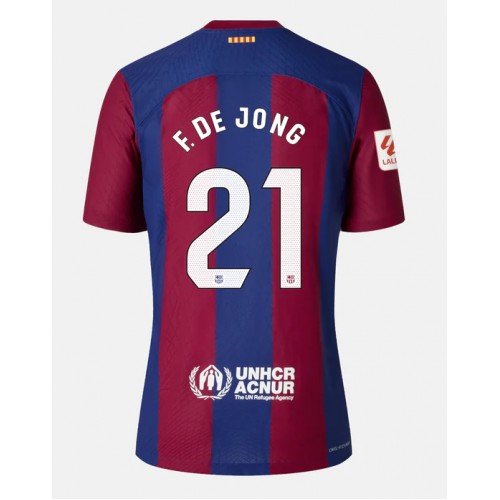 Pánský Fotbalový dres Barcelona Frenkie de Jong #21 2023-24 Domácí Krátký Rukáv